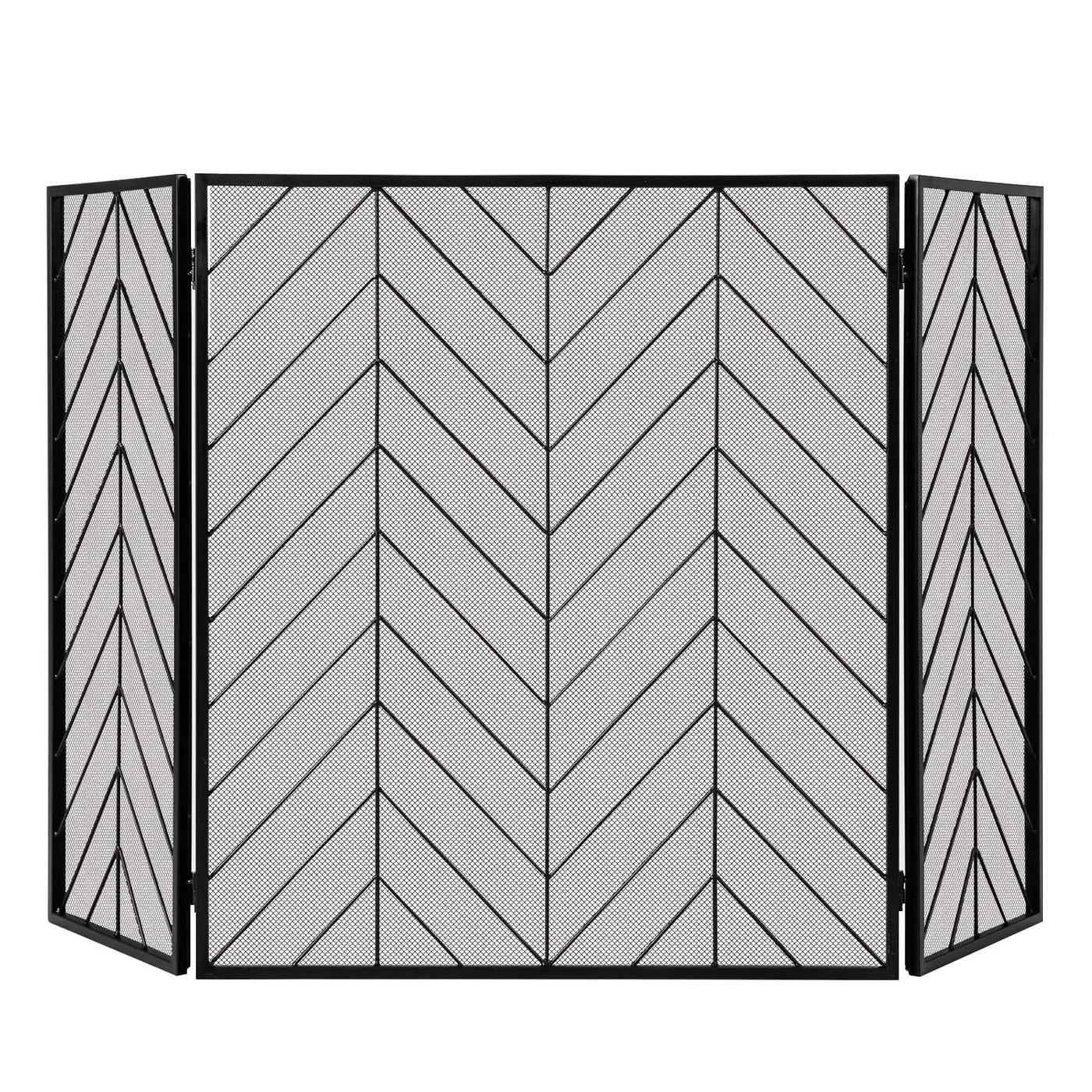3-Panel Metal Foldable Fireplace Screen with Metal Mesh by DirectDeals
