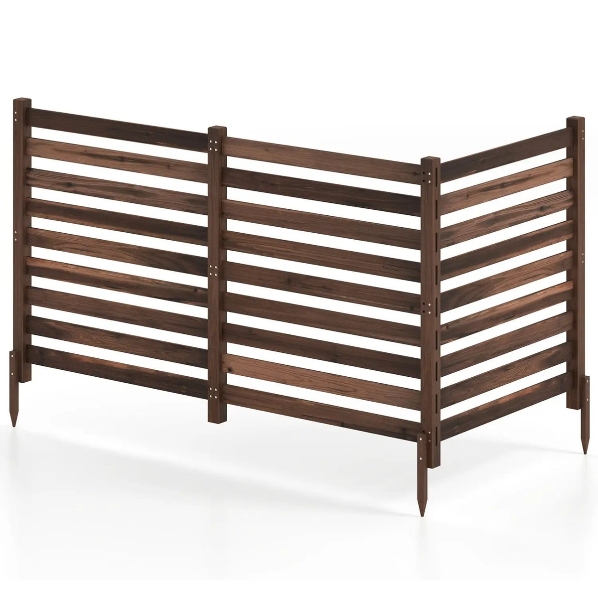 3-Panel Wooden Privacy Fence with Ground Stakes - 38.5" x 42" by DirectDeals
