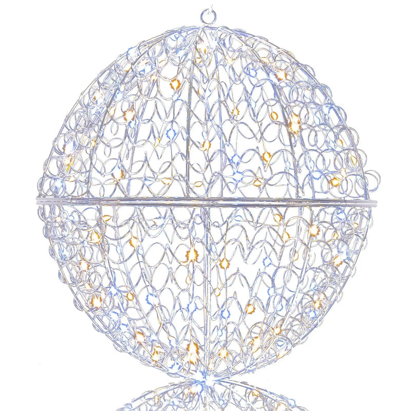 3 Pcs Lighted Christmas Balls Large Standing/Hanging Metal Sphere Lights with 435 LEDs by DirectDeals