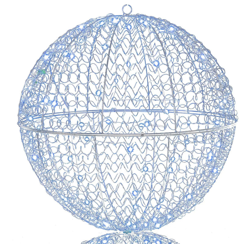 3 Pcs Lighted Christmas Balls Large Standing/Hanging Metal Sphere Lights with 435 LEDs by DirectDeals