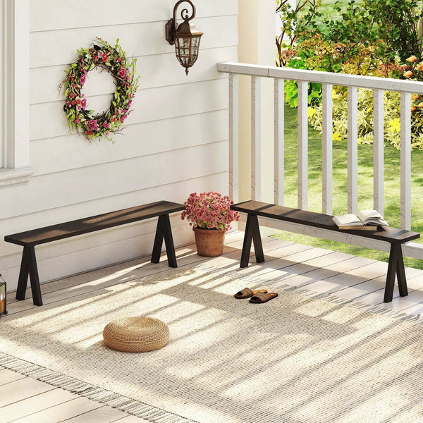 3-Person Outdoor Bench Set of 2 with 800 LBS Bearing Capacity