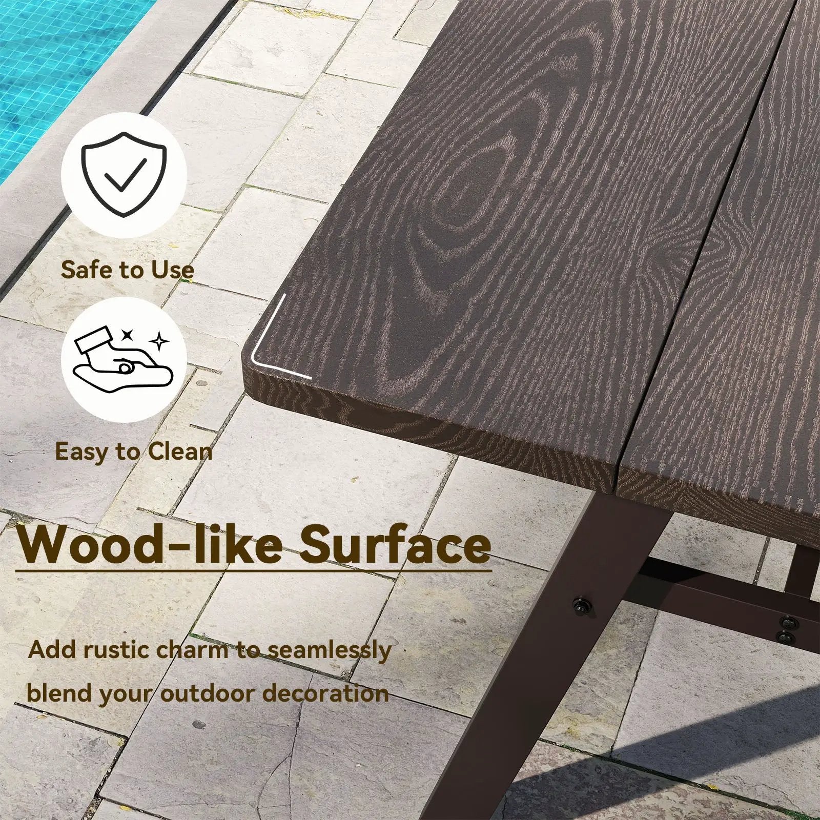 3-Person Outdoor Bench Set of 2 with 800 LBS Bearing Capacity by DirectDeals