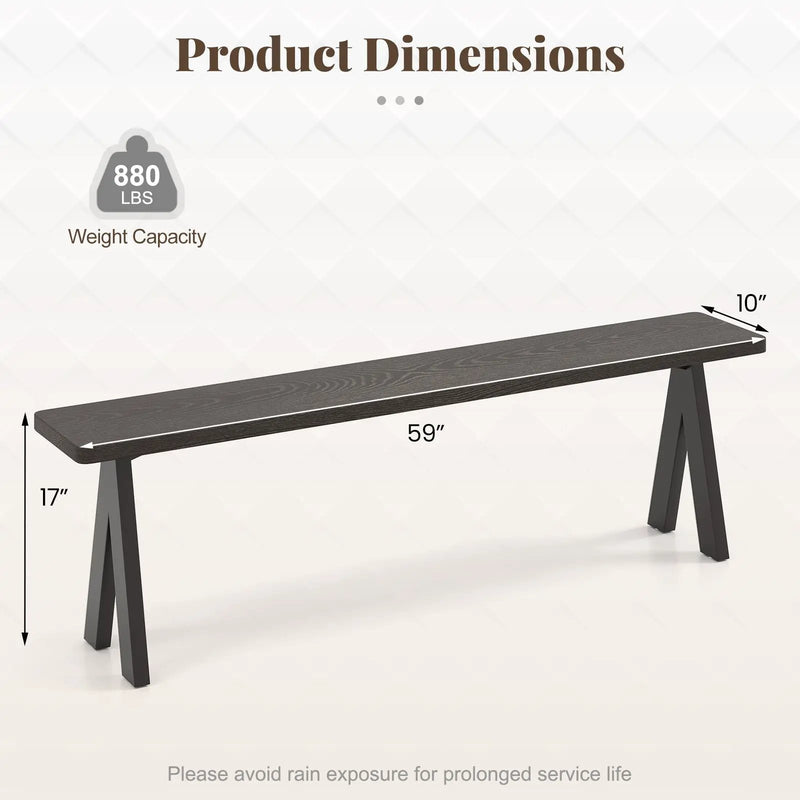 3-Person Outdoor Bench Set of 2 with 800 LBS Bearing Capacity by DirectDeals