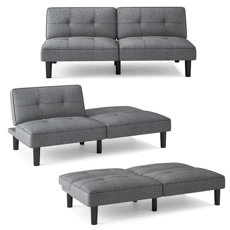 3-Piece Bedroom Bundle: Bedside Table with 3 Drawers+Modern Accent Chair+Convertible Folding Futon Sofa Bed by DirectDeals