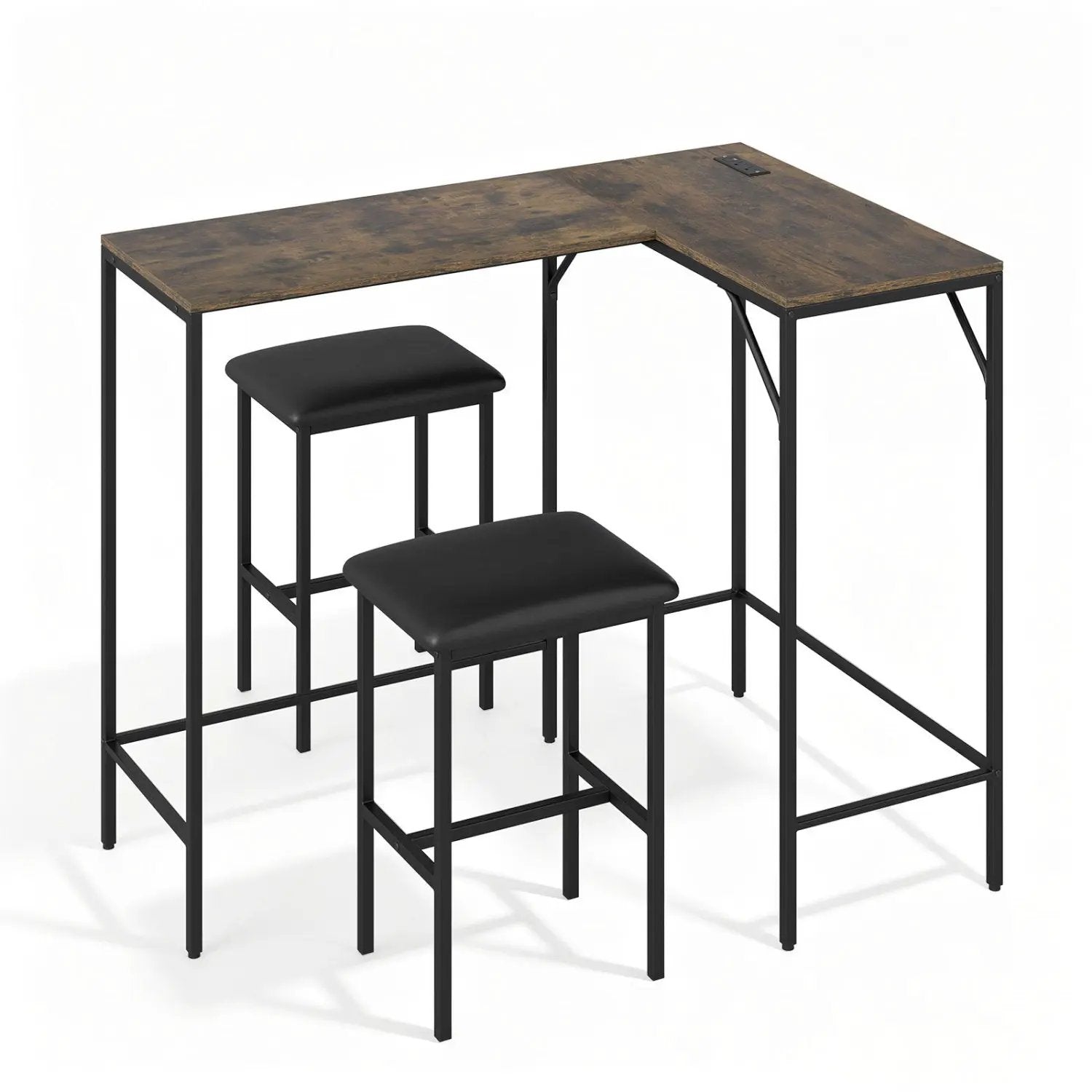 3-Piece Convertible Dining Set with Built-In Charging Station by DirectDeals