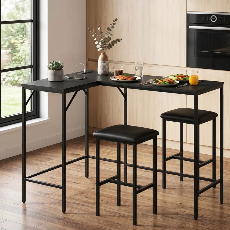 3-Piece Convertible Dining Set with Built-In Charging Station by DirectDeals