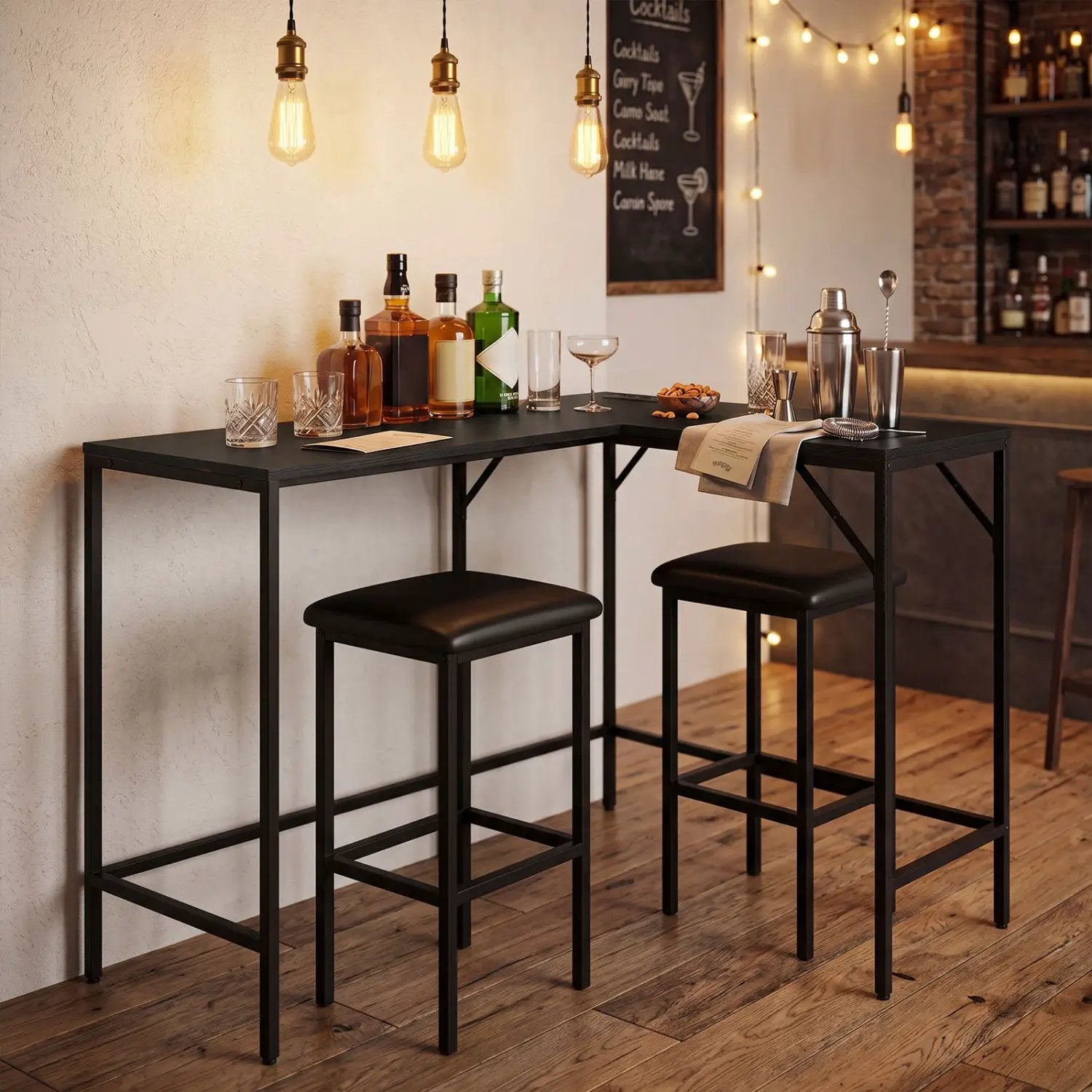 3-Piece Convertible Dining Set with Built-In Charging Station by DirectDeals