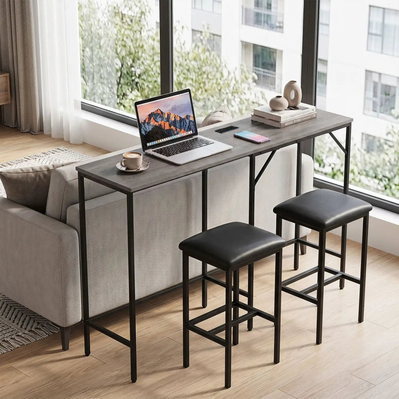 3-Piece Convertible Dining Set with Built-In Charging Station by DirectDeals
