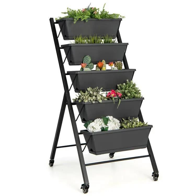 3-Piece Decorative Garden Ensemble: Mobile Planters for a Lush Oasis by DirectDeals