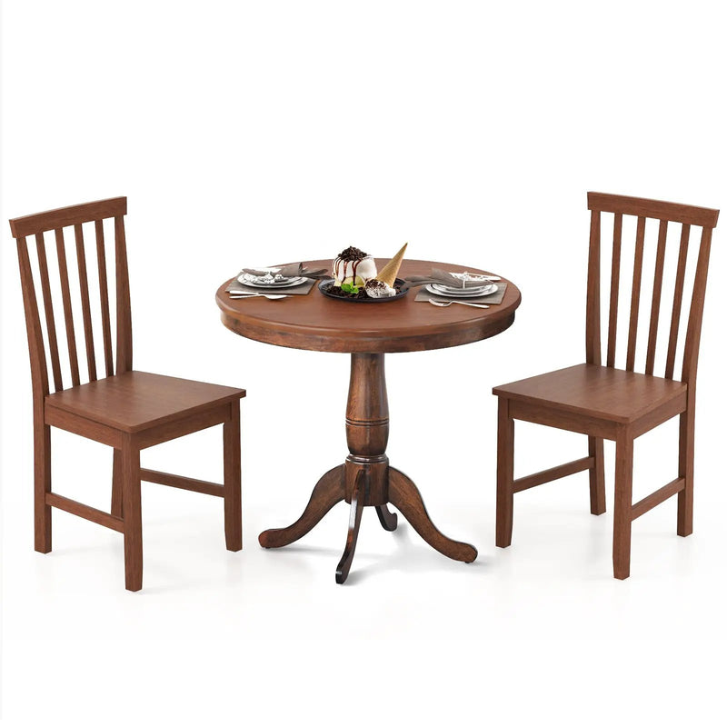 3 Pieces Wooden Dining Table and Chair Set for Cafe Kitchen Living Room by DirectDeals
