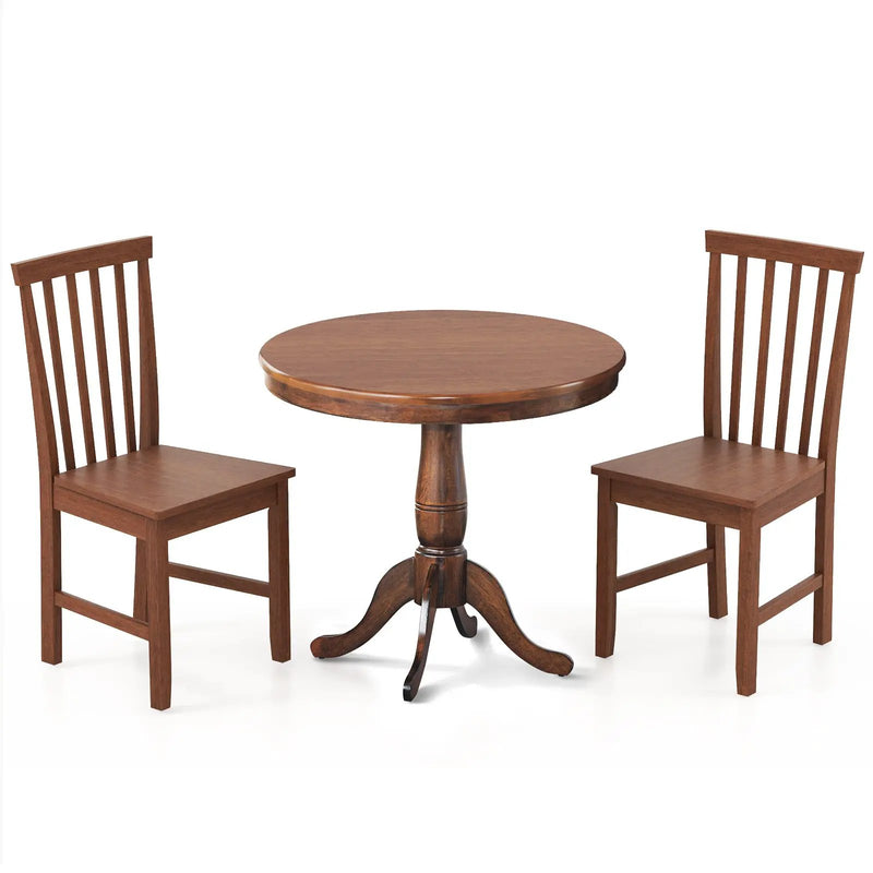 3 Pieces Wooden Dining Table and Chair Set for Cafe Kitchen Living Room by DirectDeals