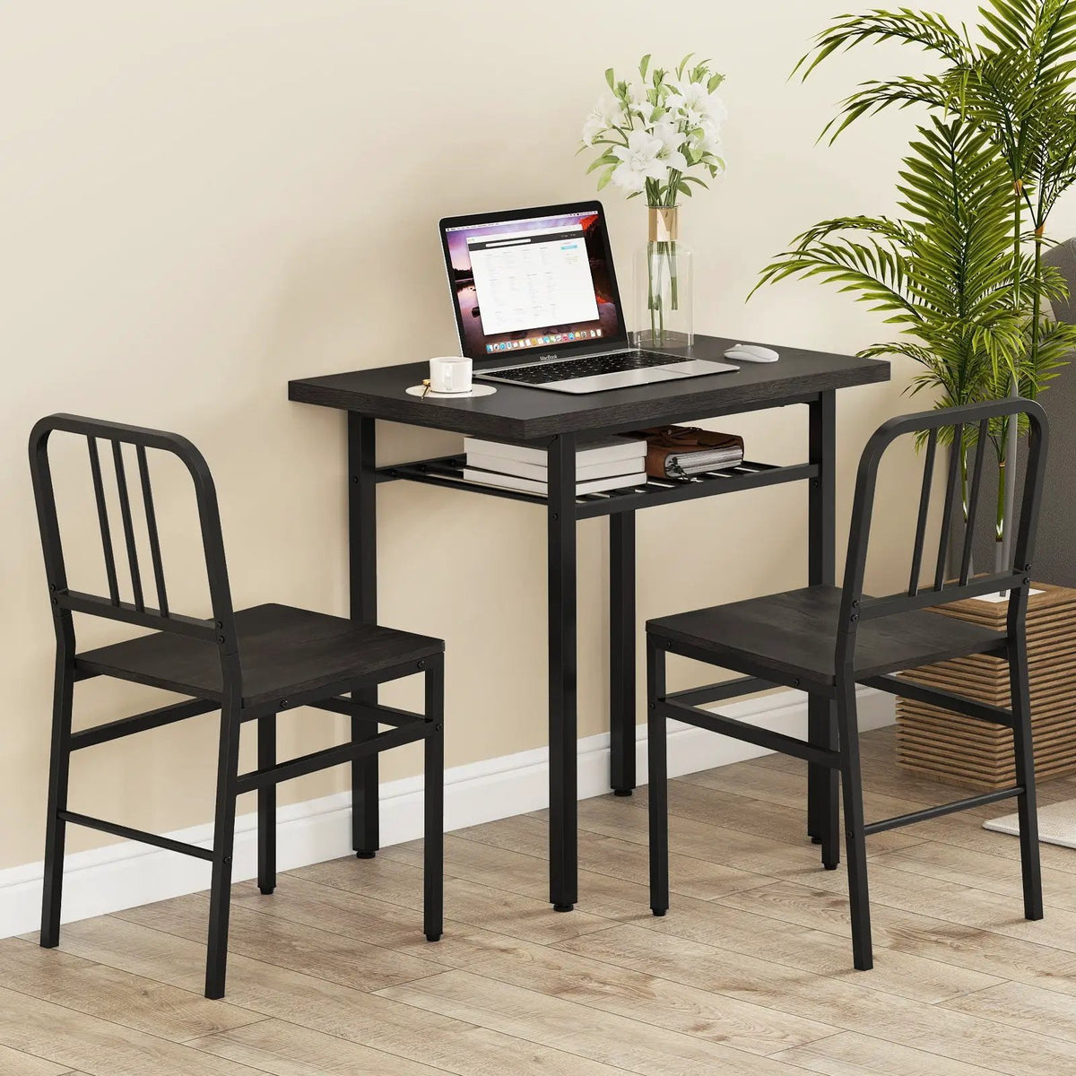 3-Piece Dining Table Set with Rectangular Kitchen Table and 2 Chairs by DirectDeals