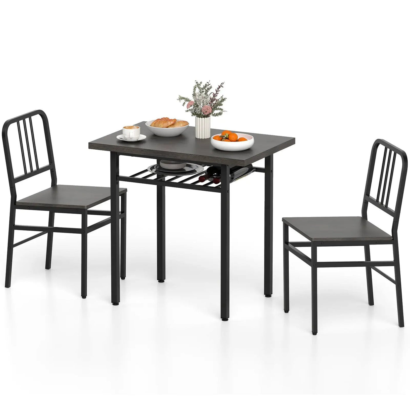 3-Piece Dining Table Set with Rectangular Kitchen Table and 2 Chairs by DirectDeals