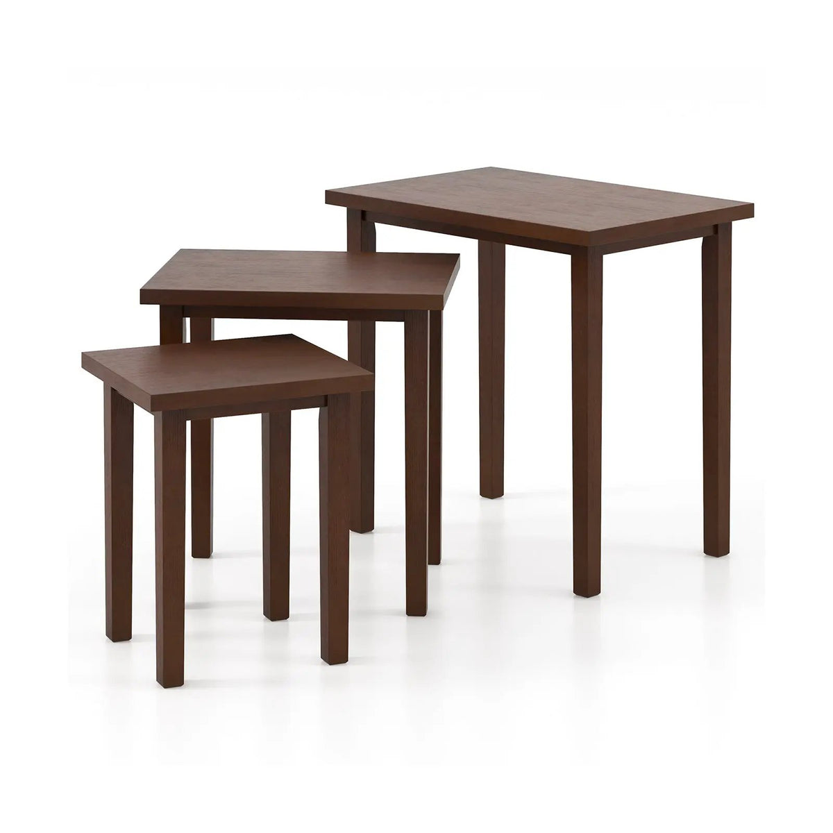 3-Piece Farmhouse Rectangle Side Table Set for Living Room by DirectDeals