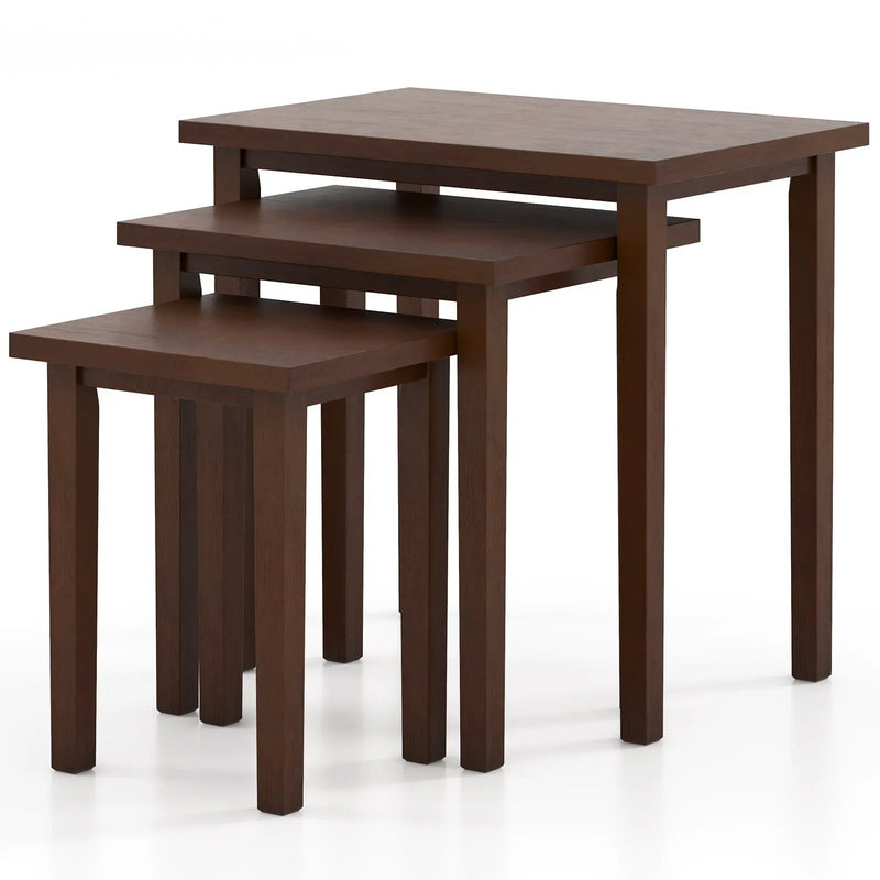 3-Piece Farmhouse Rectangle Side Table Set for Living Room by DirectDeals