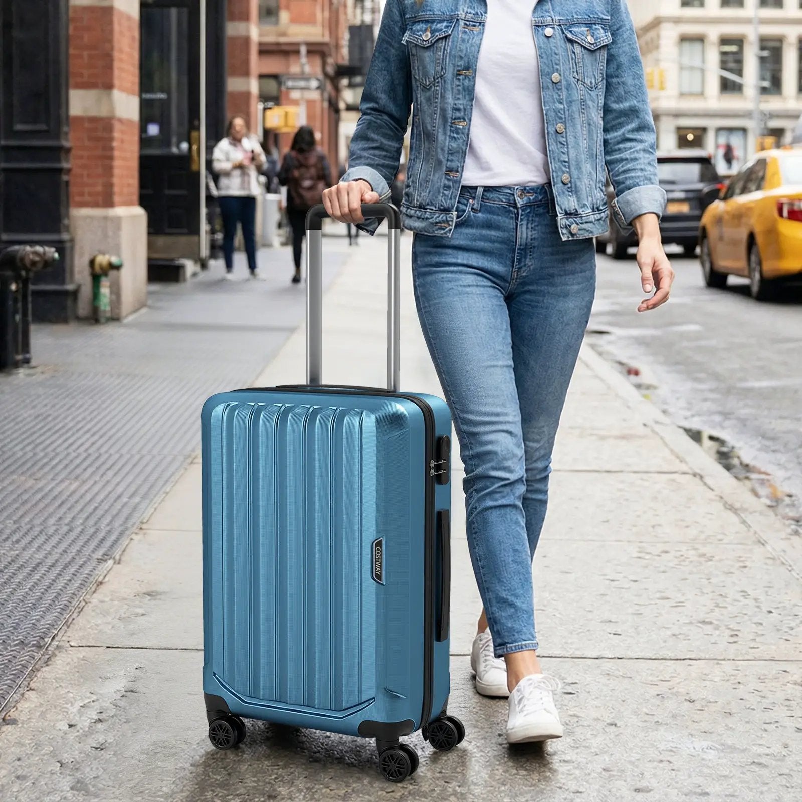 3-Piece Hardside Luggage Set (20/24/28 Inch) Lightweight with 3-Digital Lock by DirectDeals