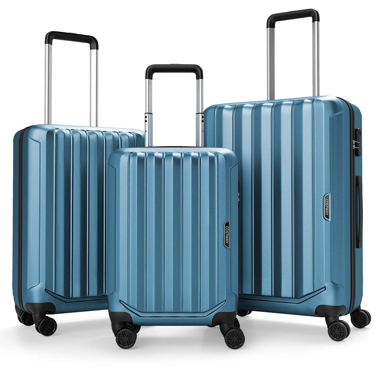 3-Piece Hardside Luggage Set (20/24/28 Inch) Lightweight with 3-Digital Lock by DirectDeals