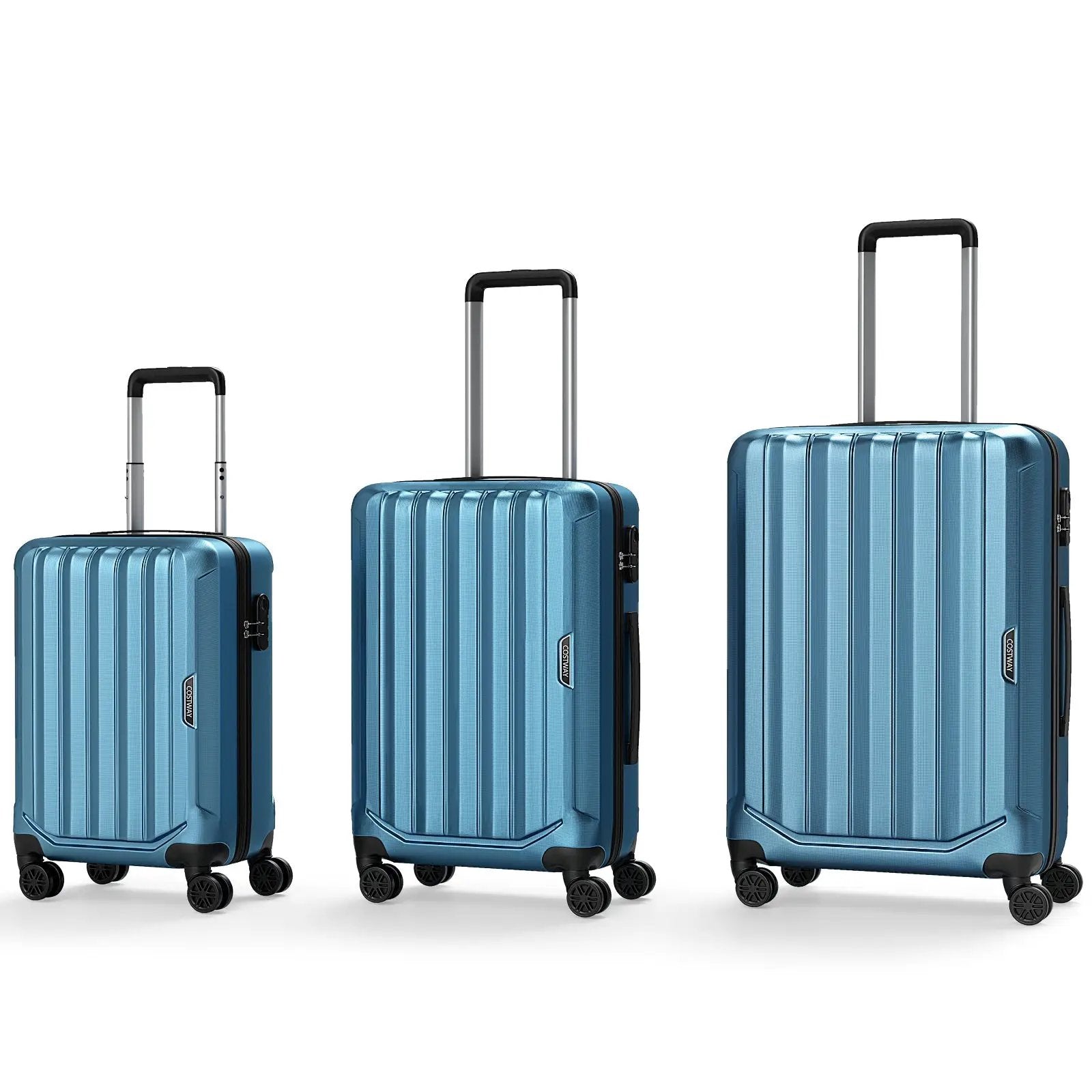 3-Piece Hardside Luggage Set (20/24/28 Inch) Lightweight with 3-Digital Lock by DirectDeals