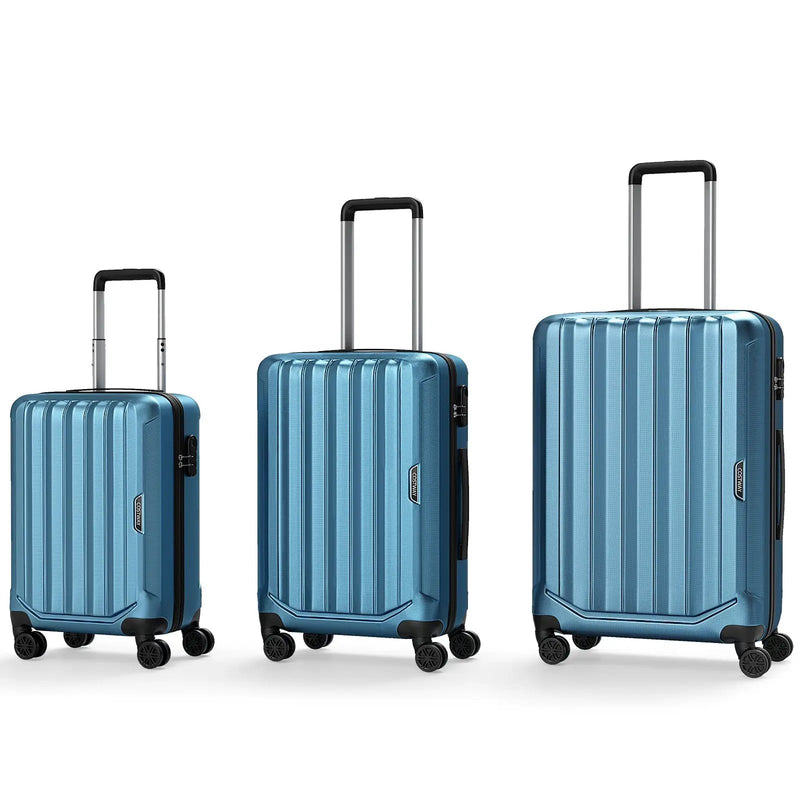 3-Piece Hardside Luggage Set (20/24/28 Inch) Lightweight with 3-Digital Lock by DirectDeals