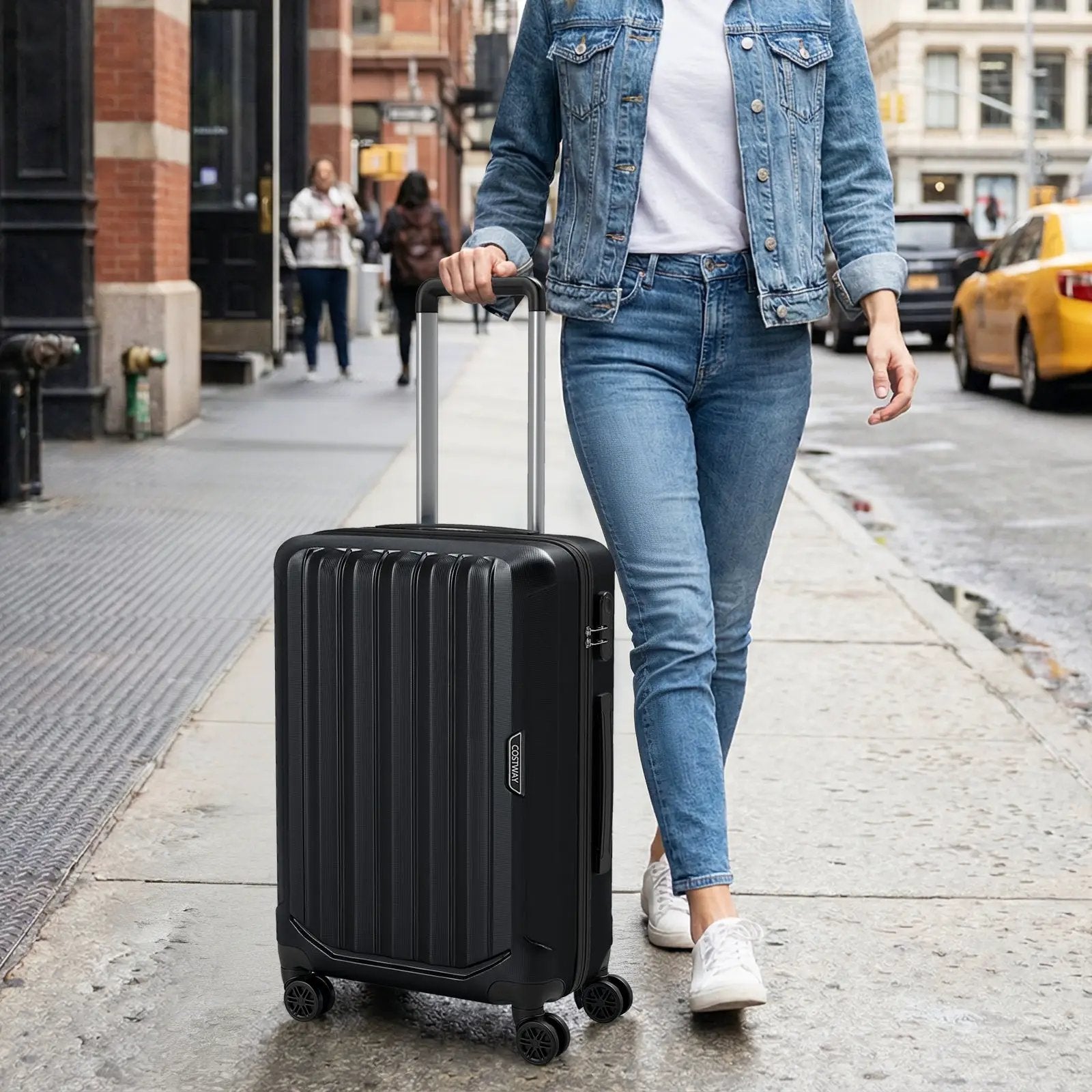 3-Piece Hardside Luggage Set (20/24/28 Inch) Lightweight with 3-Digital Lock by DirectDeals