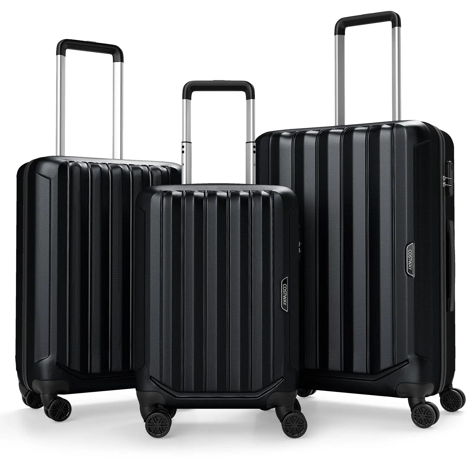 3-Piece Hardside Luggage Set (20/24/28 Inch) Lightweight with 3-Digital Lock by DirectDeals