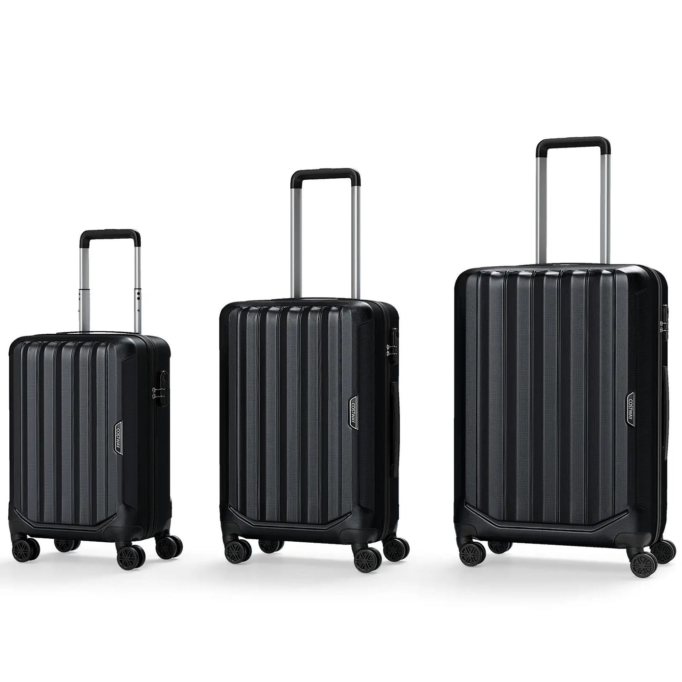 3-Piece Hardside Luggage Set (20/24/28 Inch) Lightweight with 3-Digital Lock by DirectDeals