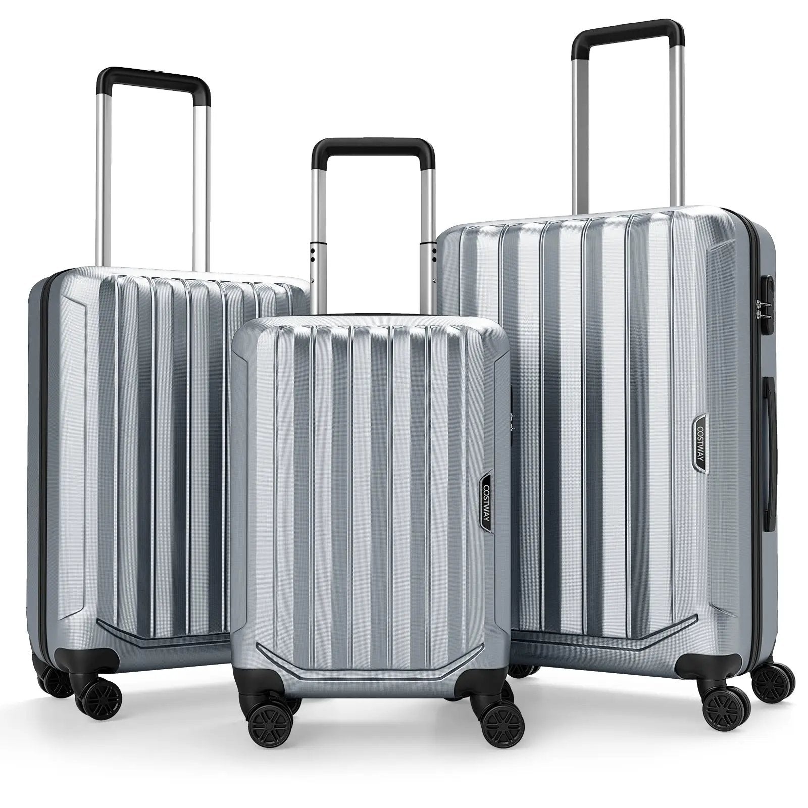 3-Piece Hardside Luggage Set (20/24/28 Inch) Lightweight with 3-Digital Lock by DirectDeals
