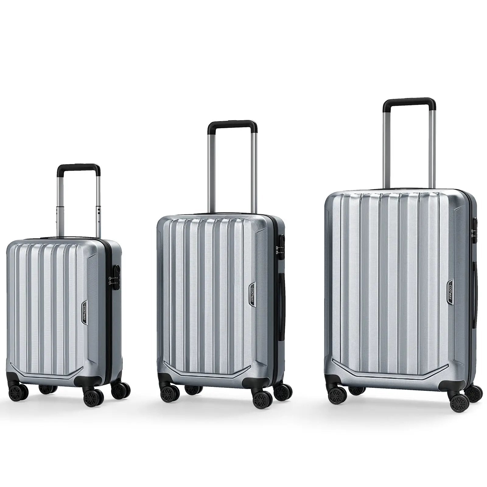 3-Piece Hardside Luggage Set (20/24/28 Inch) Lightweight with 3-Digital Lock by DirectDeals