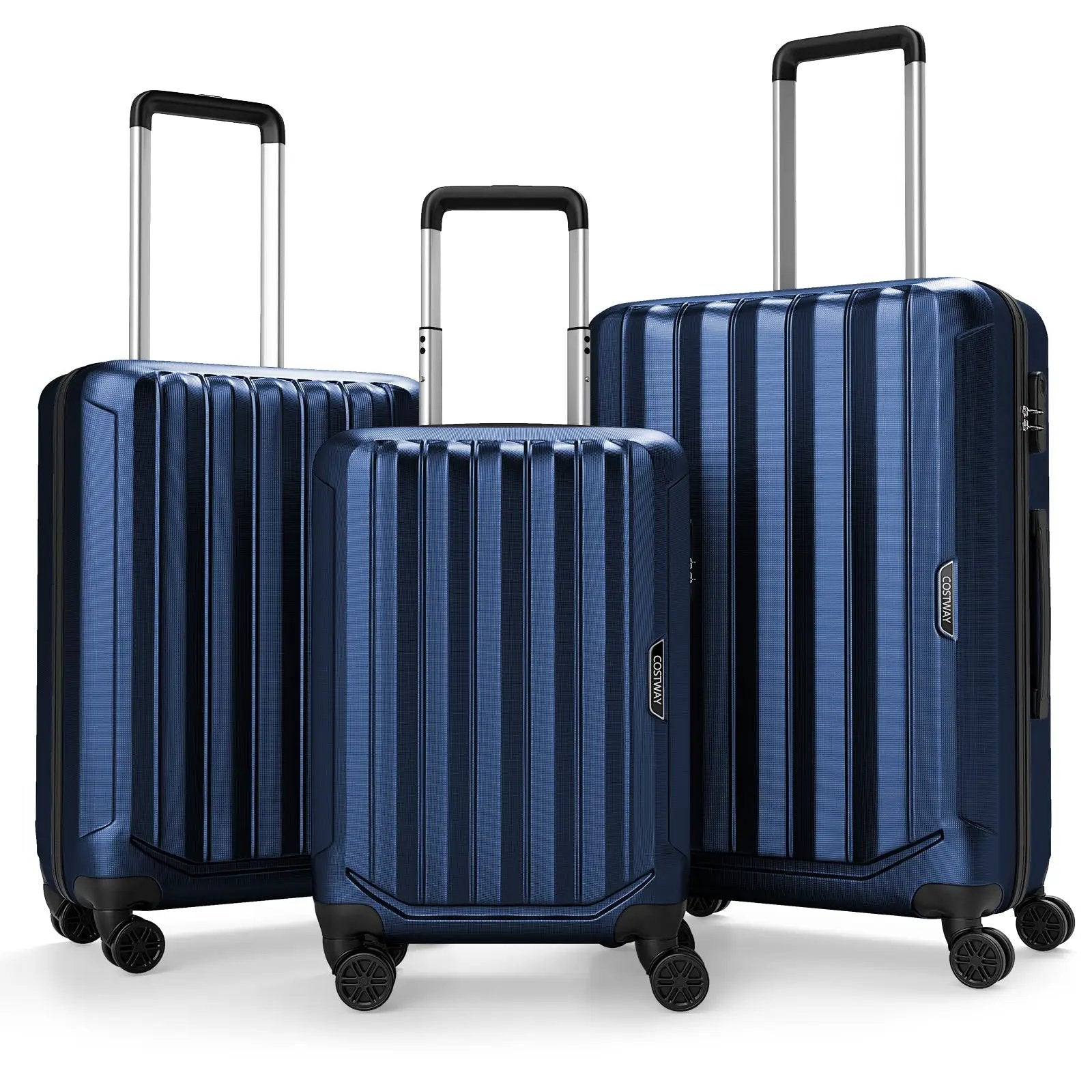 3-Piece Hardside Luggage Set (20/24/28 Inch) Lightweight with 3-Digital Lock by DirectDeals