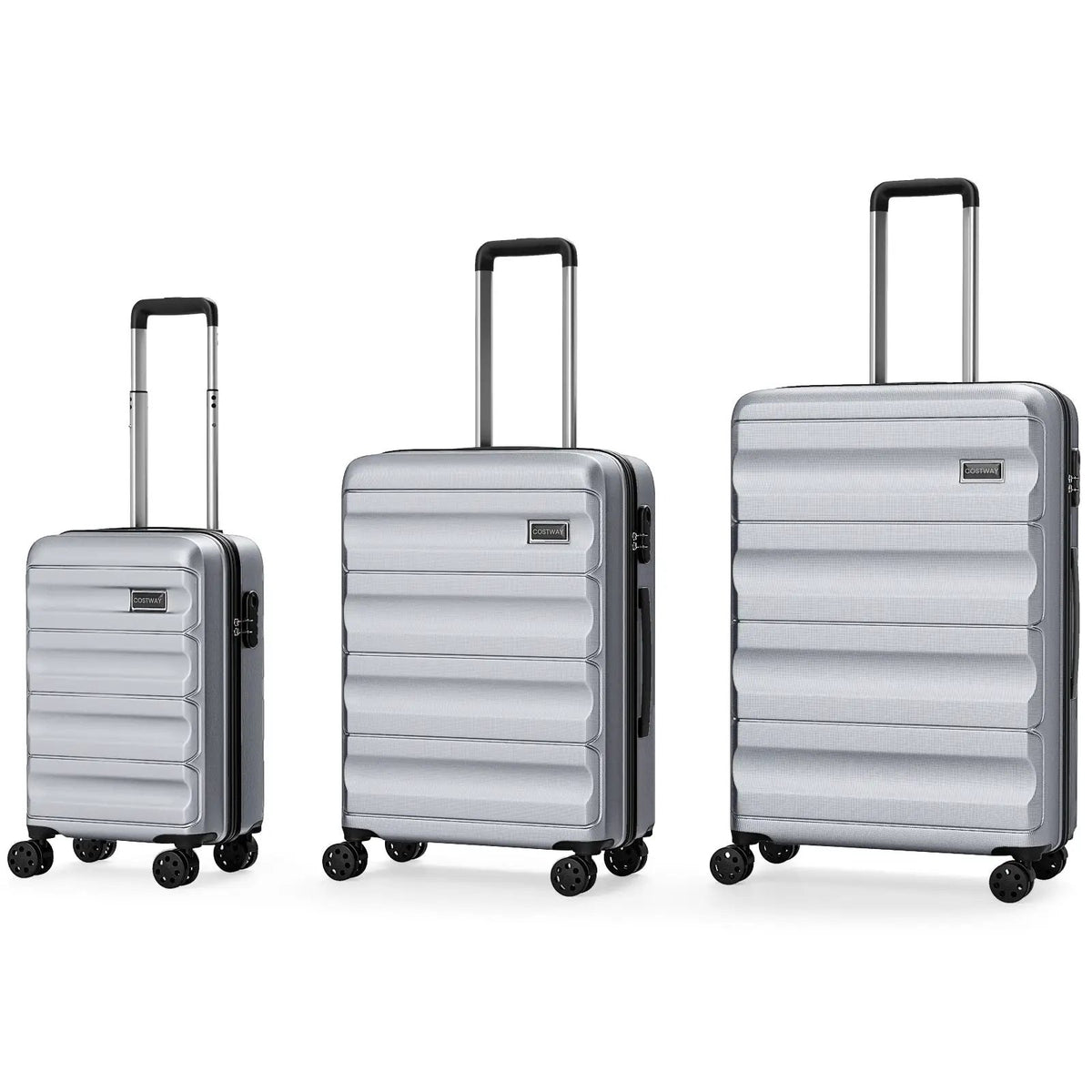 3-Piece Hardside Luggage Set 20/24/28 Inch Lightweight Hardside Suitcases by DirectDeals