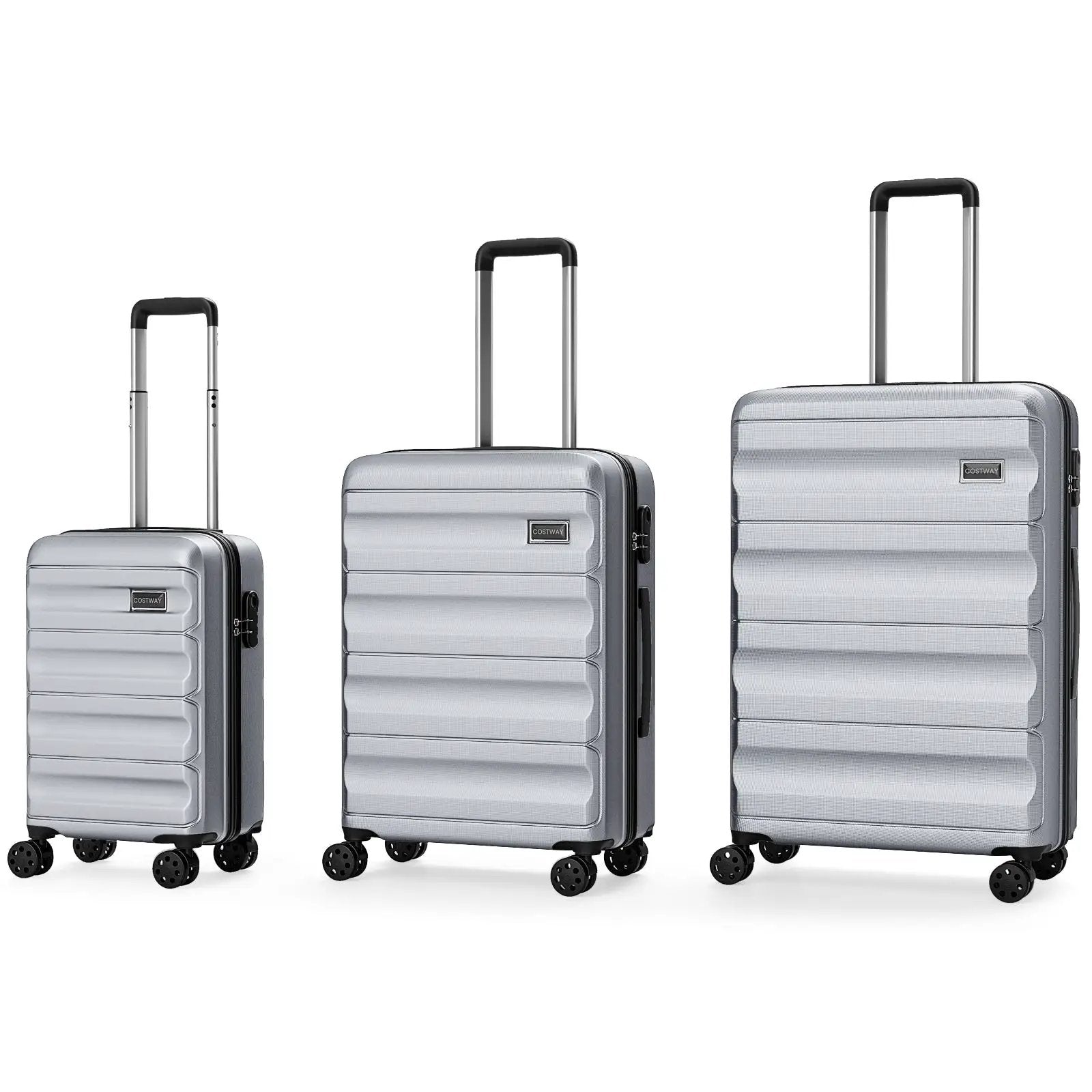 3-Piece Hardside Luggage Set 20/24/28 Inch Lightweight Hardside Suitcases by DirectDeals