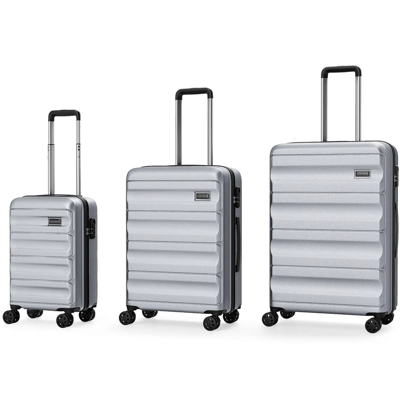 3-Piece Hardside Luggage Set 20/24/28 Inch Lightweight Hardside Suitcases by DirectDeals