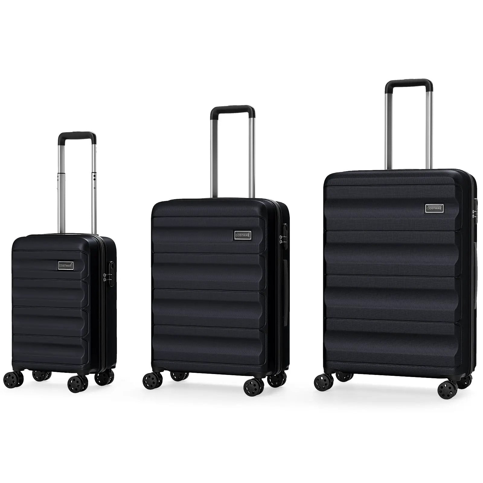 3-Piece Hardside Luggage Set 20/24/28 Inch Lightweight Hardside Suitcases by DirectDeals