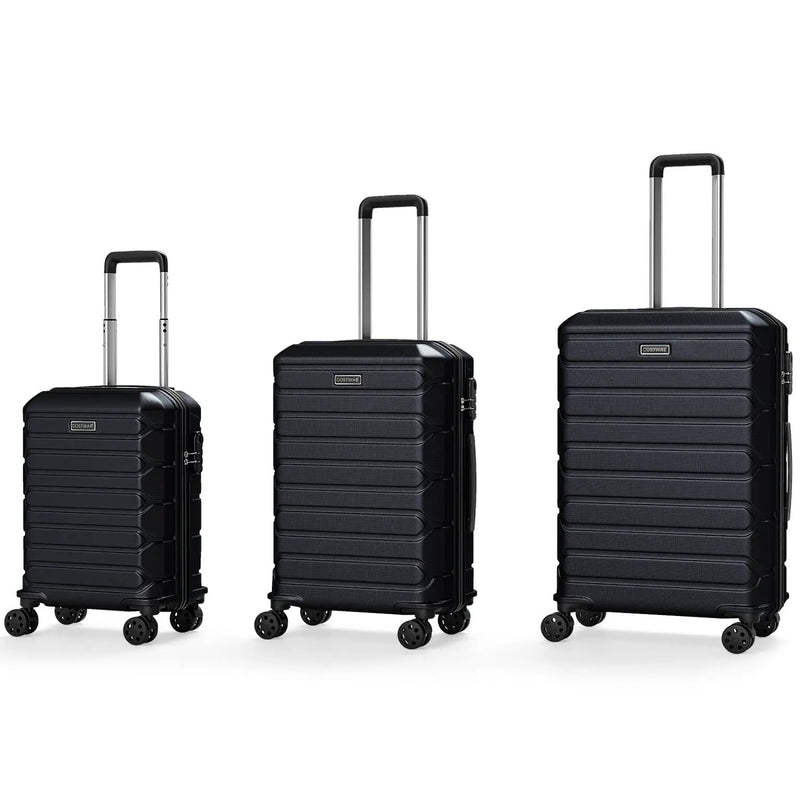3-Piece Hardside Luggage Set Lightweight Hardside Suitcases with 8-Spinner Wheels by DirectDeals