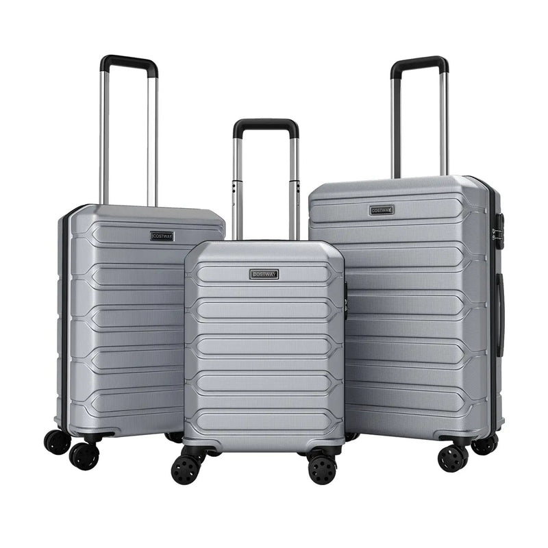 3-Piece Hardside Luggage Set Lightweight Hardside Suitcases with 8-Spinner Wheels by DirectDeals