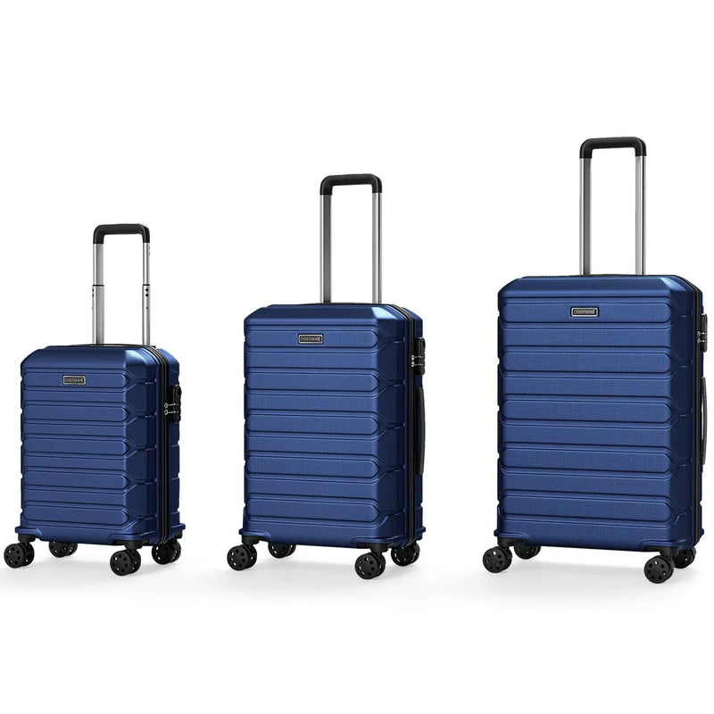 3-Piece Hardside Luggage Set Lightweight Hardside Suitcases with 8-Spinner Wheels by DirectDeals