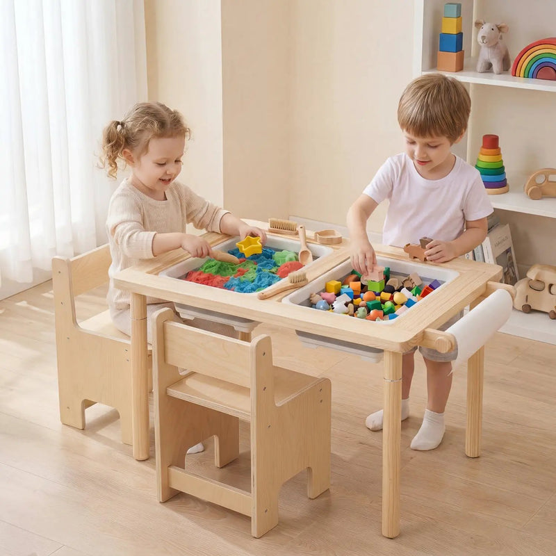 Kids Activity Table and Chair Set with Adjustable Height by DirectDeals