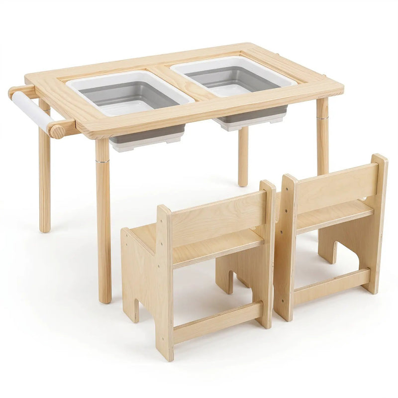 Kids Activity Table and Chair Set with Adjustable Height by DirectDeals