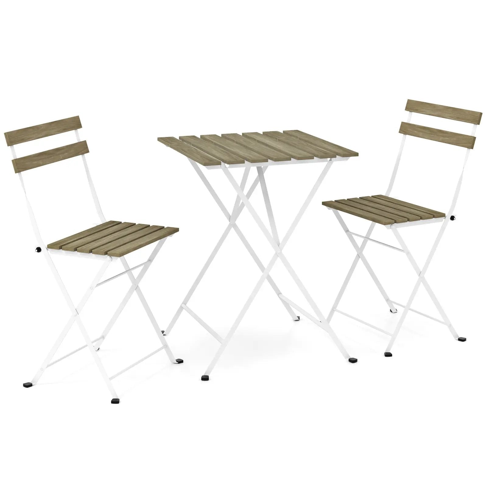 3 Piece Patio Acacia Wood Bistro Set with Slatted Seat and Tabletop by DirectDeals