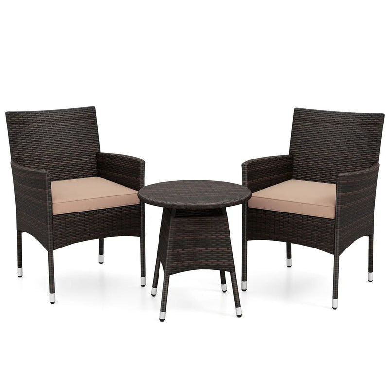 3 Piece Patio Furniture Set Outside Bistro Set for Porch by DirectDeals