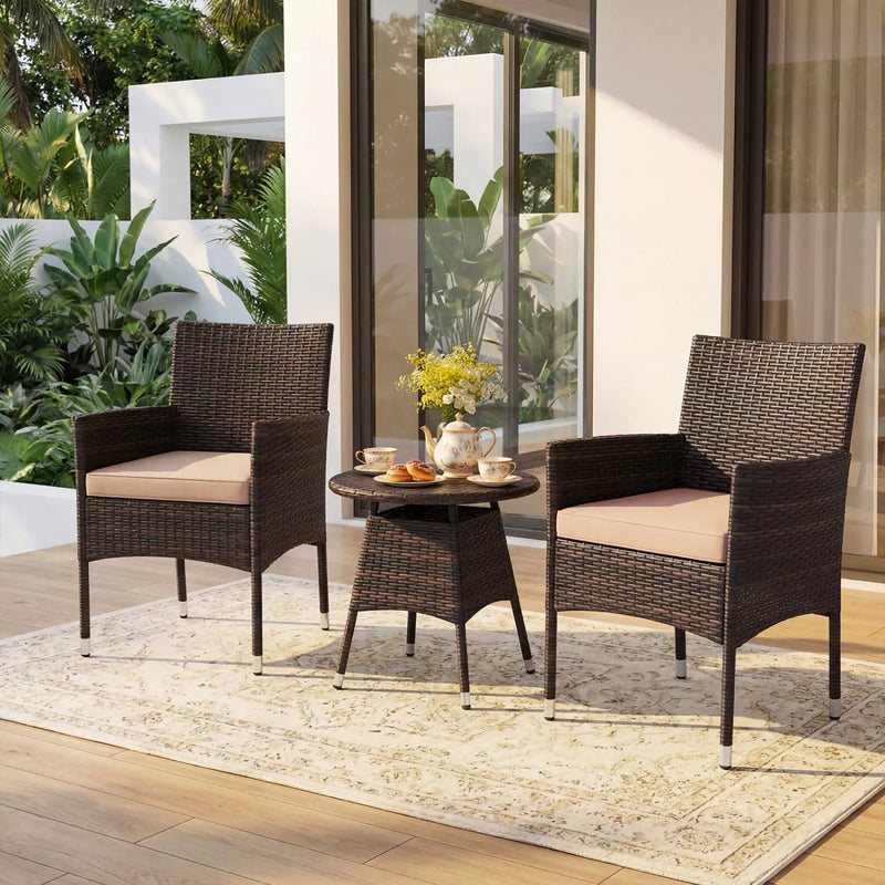 3 Piece Patio Furniture Set Outside Bistro Set for Porch by DirectDeals