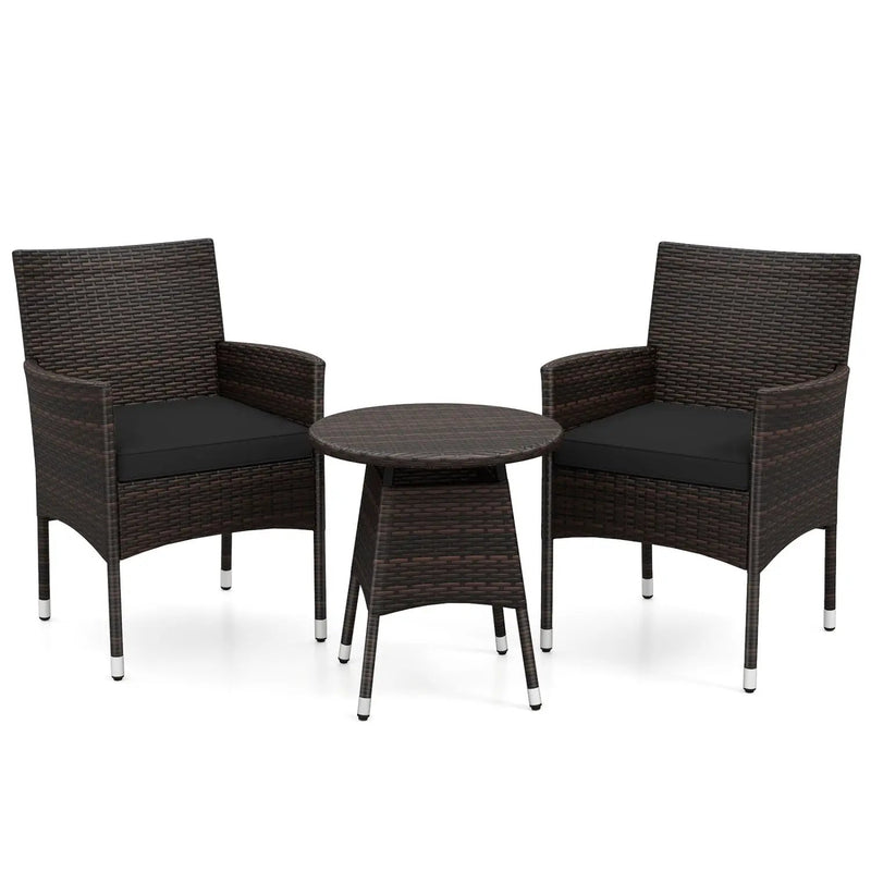 3 Piece Patio Furniture Set Outside Bistro Set for Porch by DirectDeals