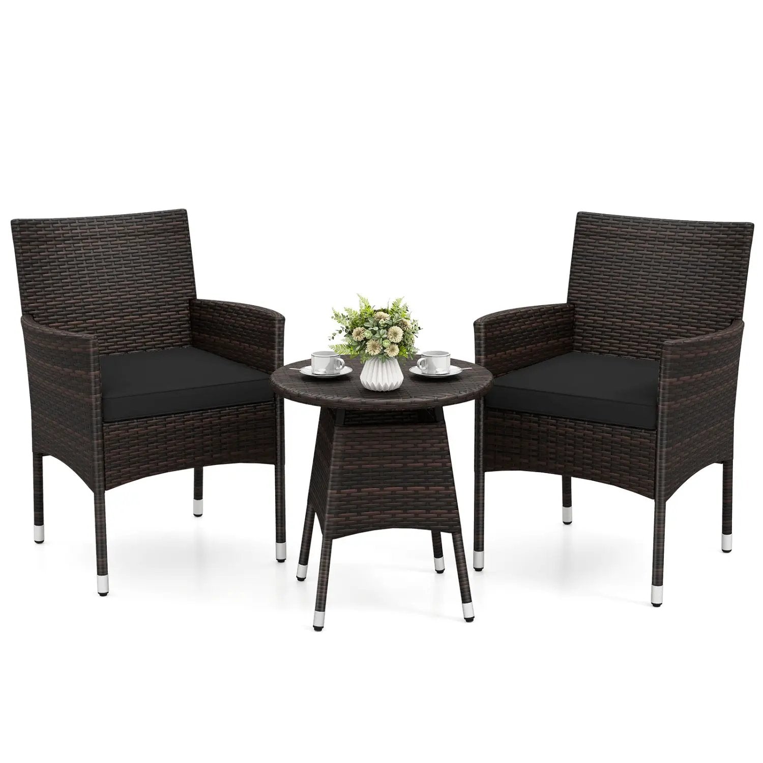3 Piece Patio Furniture Set Outside Bistro Set for Porch by DirectDeals