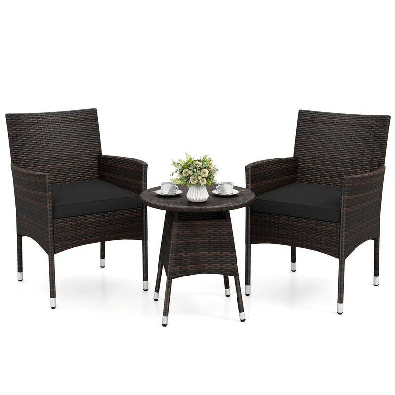 3 Piece Patio Furniture Set Outside Bistro Set for Porch by DirectDeals