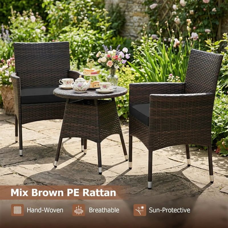 3 Piece Patio Furniture Set Outside Bistro Set for Porch by DirectDeals