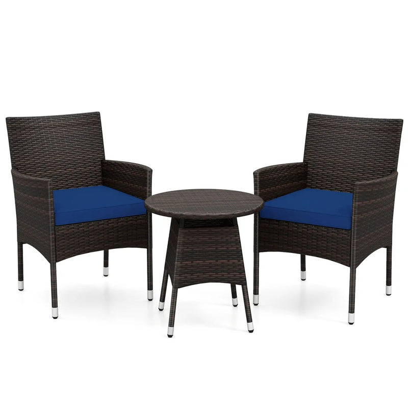 3 Piece Patio Furniture Set Outside Bistro Set for Porch by DirectDeals