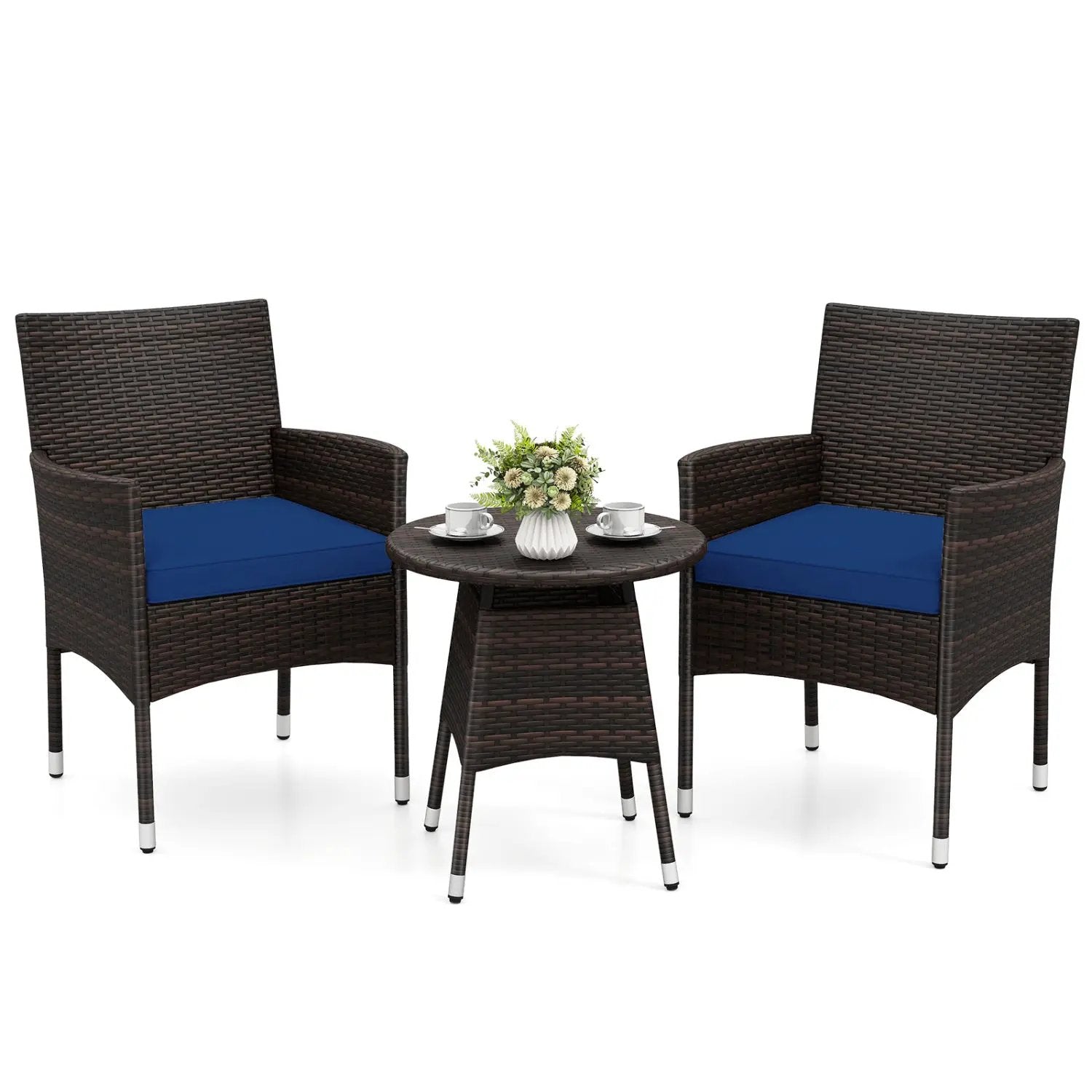 3 Piece Patio Furniture Set Outside Bistro Set for Porch by DirectDeals