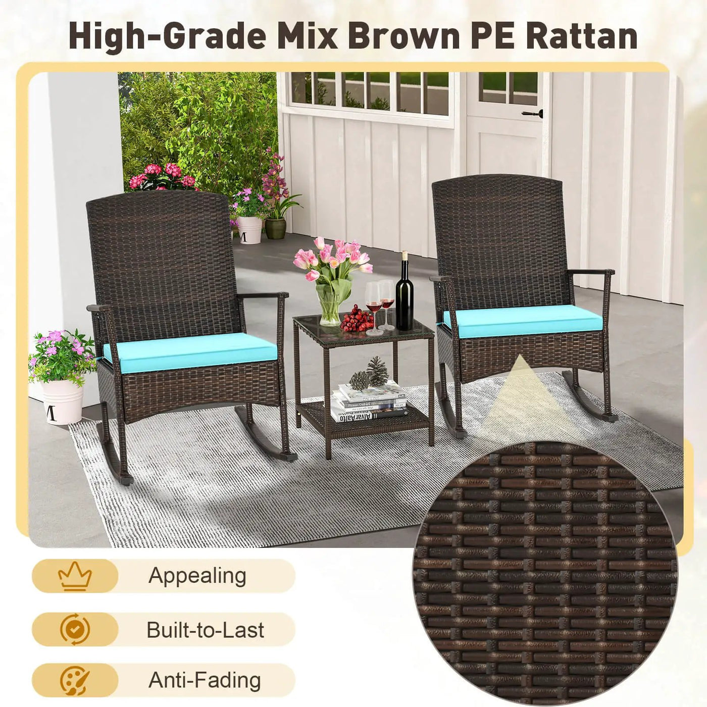 3 Piece Patio Rocking by DirectDeals