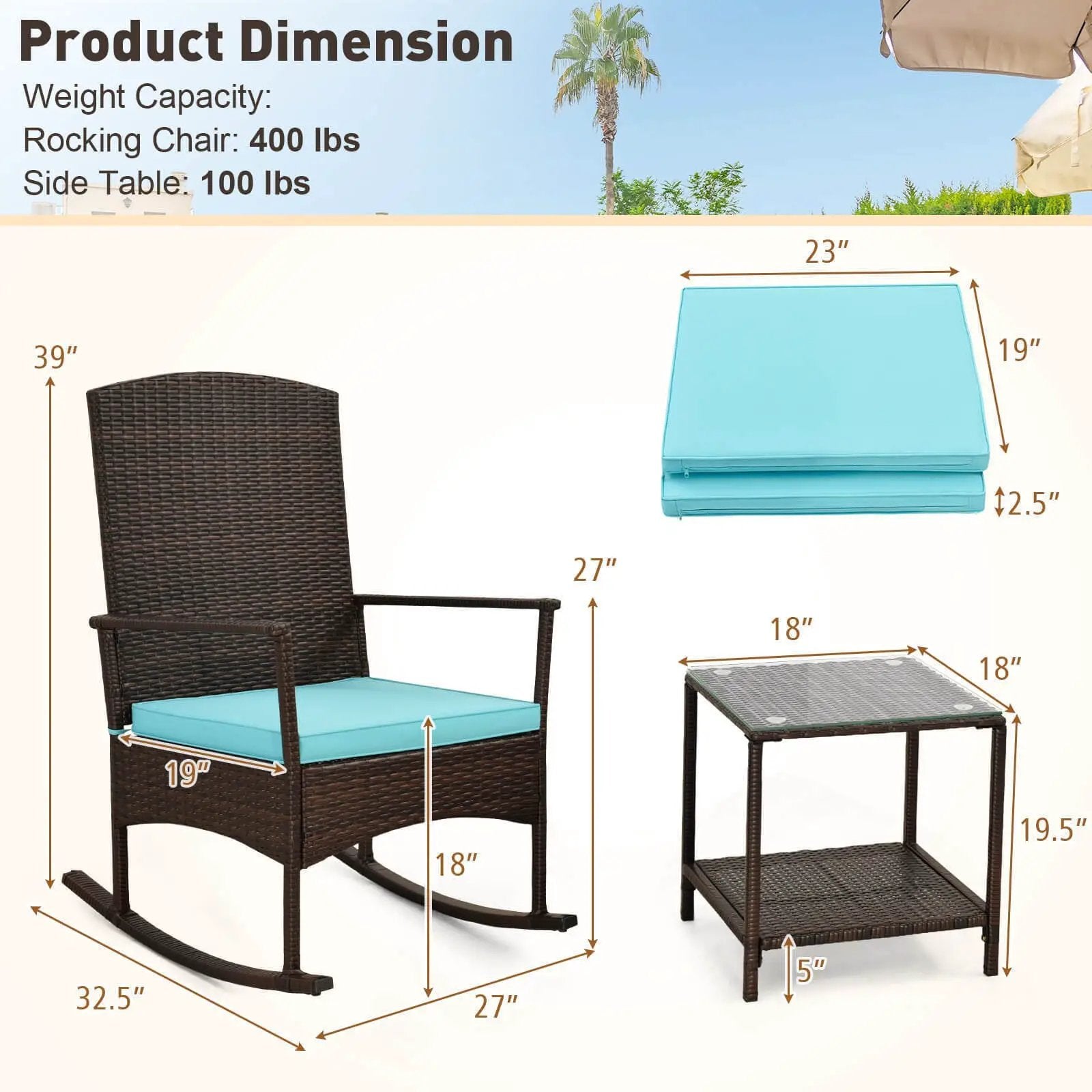 3 Piece Patio Rocking by DirectDeals