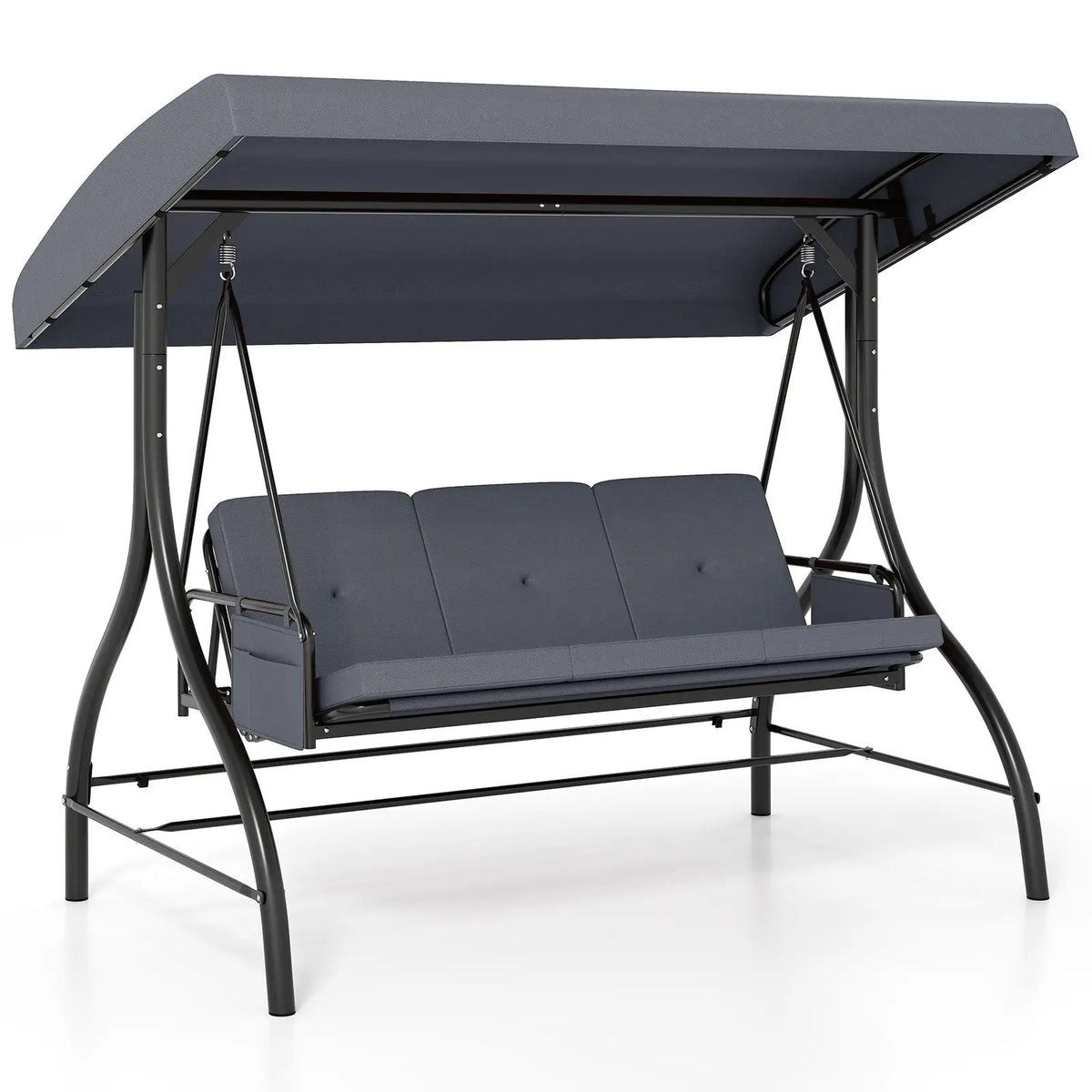 3-Piece Patio Swing with Canopy Removable Cushions and Side Pockets by DirectDeals